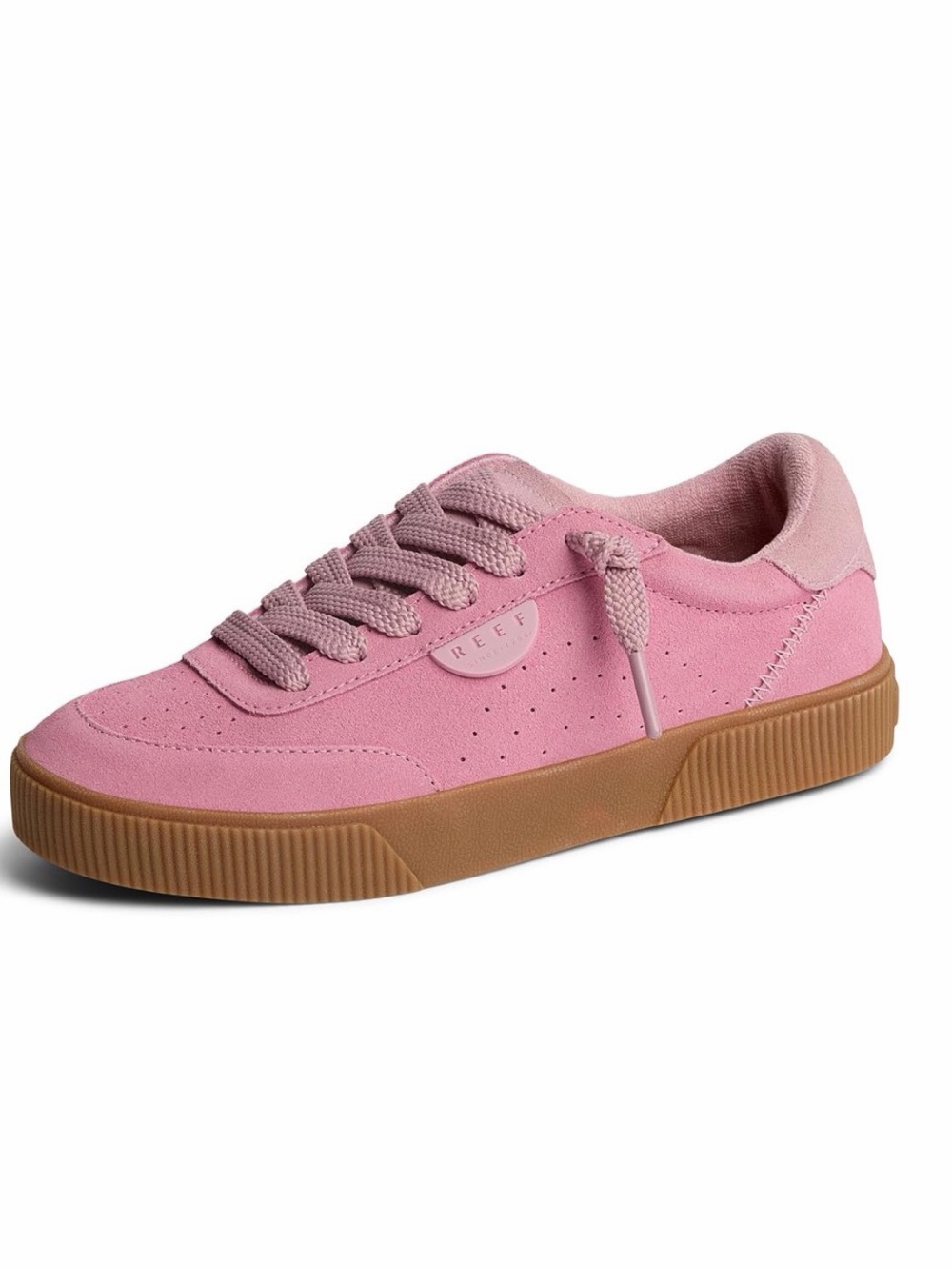 Reef Lay Day Sea Pink Suede Sneakers Size 6